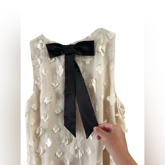 Prelude ivory floral mini dress with bow back detail - Picture 5 of 5